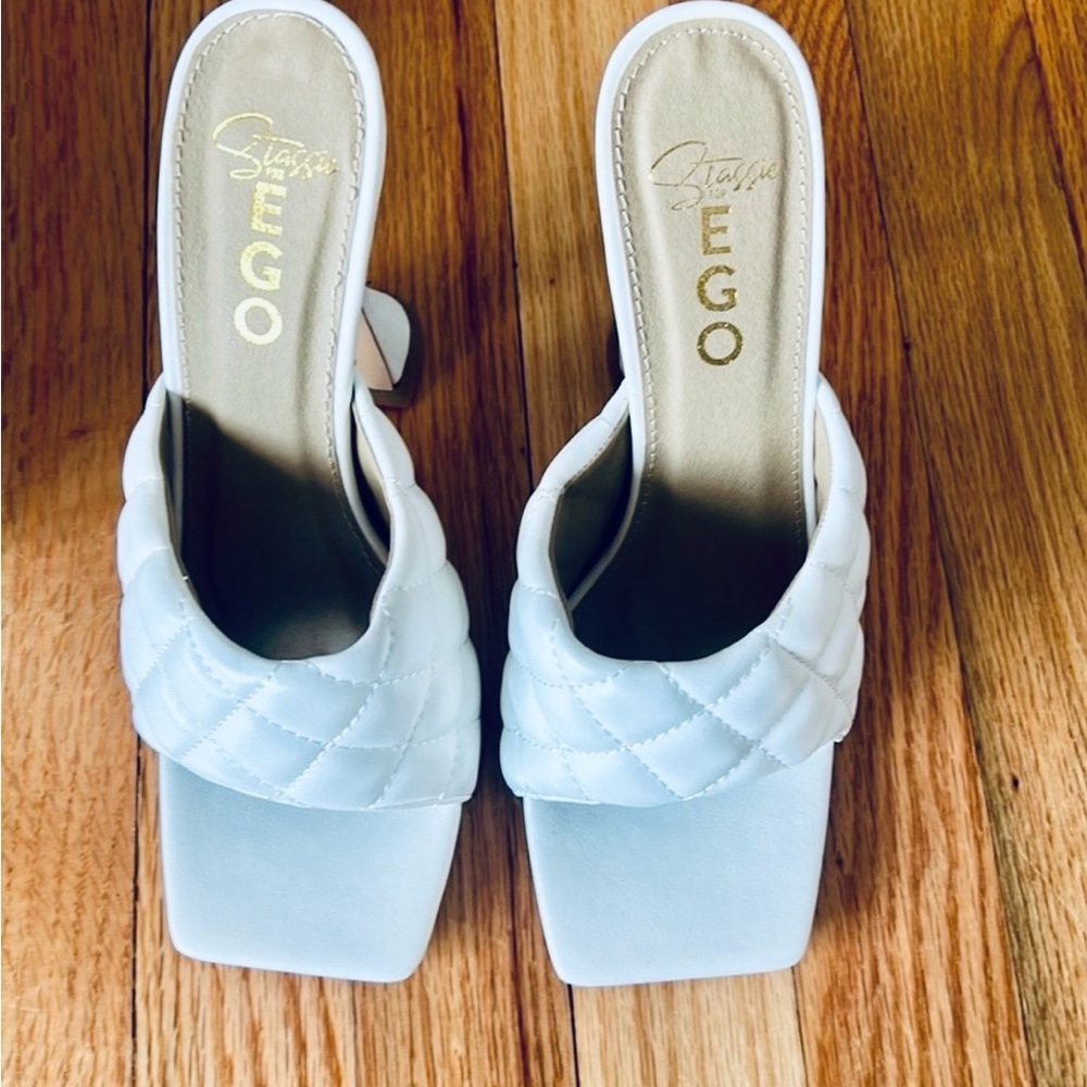 Ego by stassi white Heels womens size 6 - Picture 3 of 7